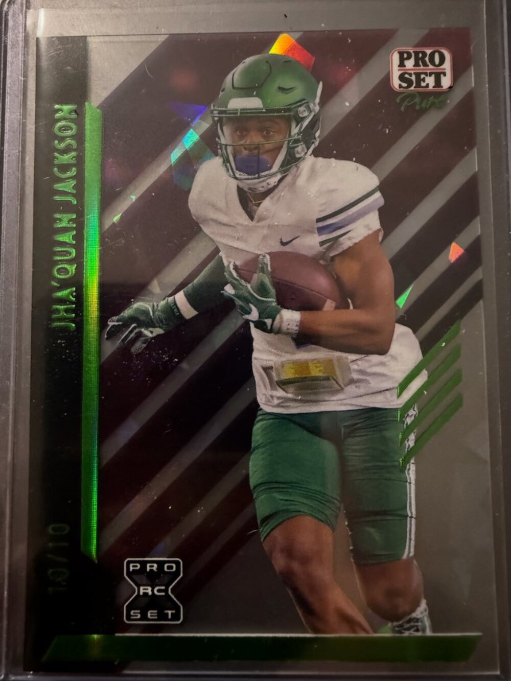2024 Leaf Pro Set Pure Green Crystal #133 Jha'quan Jackson 8/10 Rookie